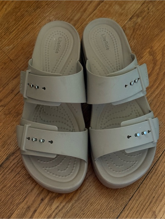CROCS Shoes - CROCS Women's Double-Strap Slide Sandals in Light Gray
